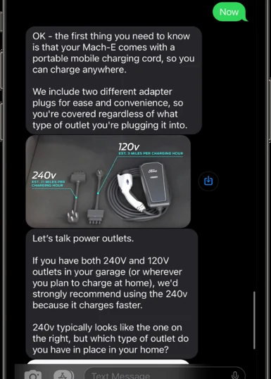 Ambassador showing the mobile charging cord adapters