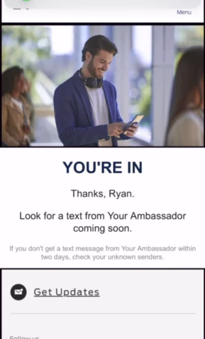 Enrollment confirmation: You're in